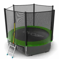 Каркасный батут EVO JUMP External 8ft (Green) с внешней сеткой и лестницей + нижняя сеть