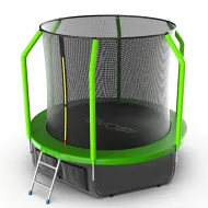 Каркасный батут EVO JUMP Cosmo 8ft (Green) с внутренней сеткой и лестницей + нижняя сеть